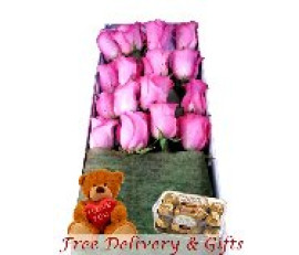 FR020-16 pink rose gift box